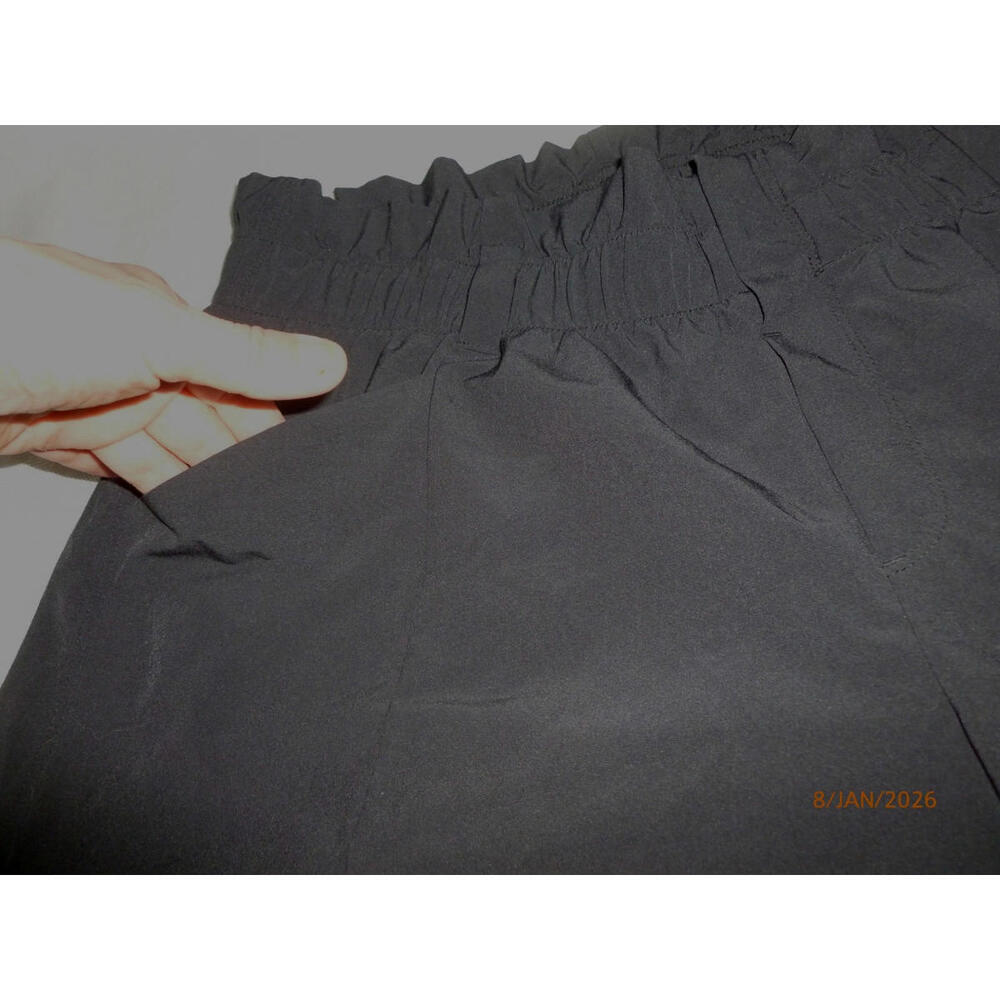 Athleta Women's Black Poly Spandex Belt Loops Active Shorts sz 10 - Picture 2 of 5